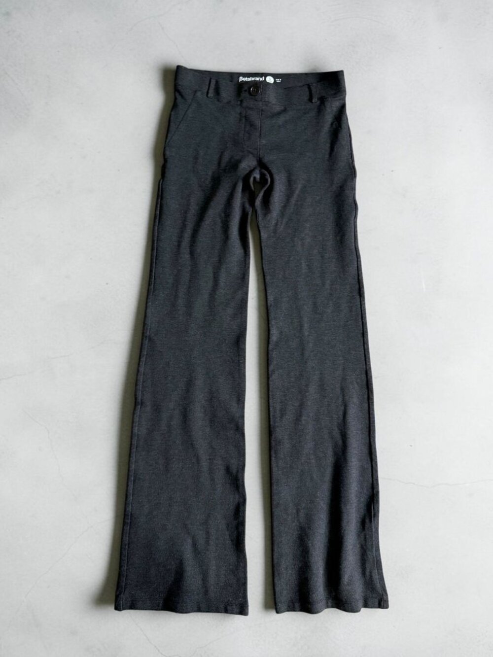 BETABRAND Gray Pull On Straight Leg Pants Size Small Long